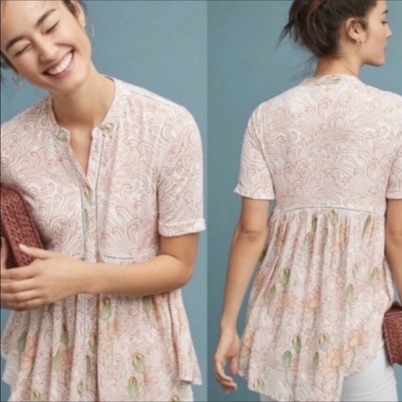 Anthropologie Akemi + Kin Tunic Boho Beachy Oversized  XS - Picture 1 of 14